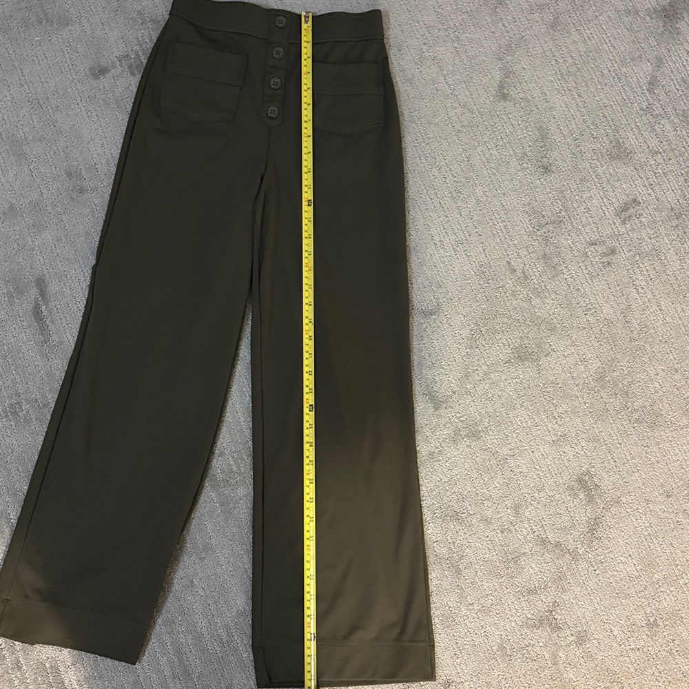 HALARA Olive High-Waisted Trousers with Elastic Waistband - Picture 3 of 6
